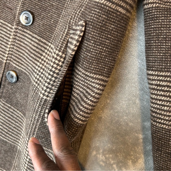 Abercrombie & Fitch The A&F Dad Coat Plaid Brown Long Overcoat Women's XXSP - Picture 2 of 16